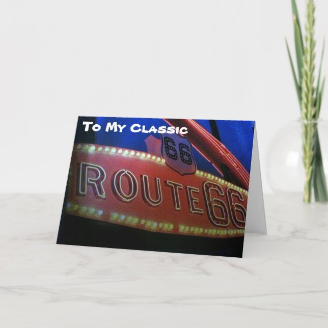 MY *CLASSIC -JUST LIKE RT. 66! ***AT CHRISTMAS*** HOLIDAY CARD (Front)