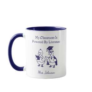 My Classroom Powered By Literature Teacher Design Mug