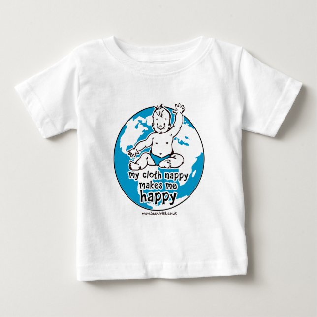 My cloth nappy makes me happy baby T-Shirt (Front)