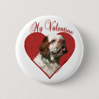 My Clumber Spaniel Valentine Pinback Button