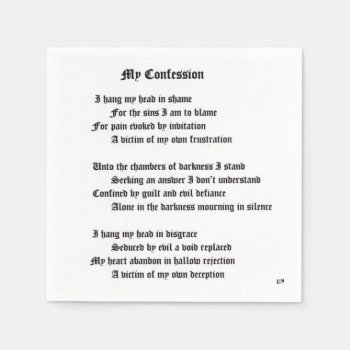 My Confession Paper Napkins by JTHoward at Zazzle