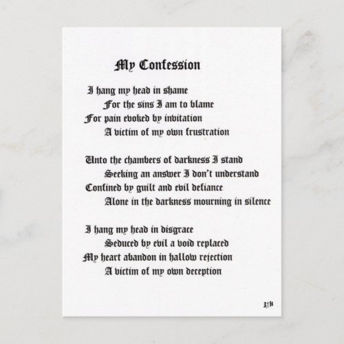 My Confession Postcard