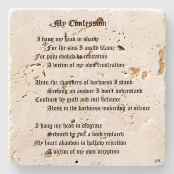 My Confession Stone Coaster by JTHoward at Zazzle