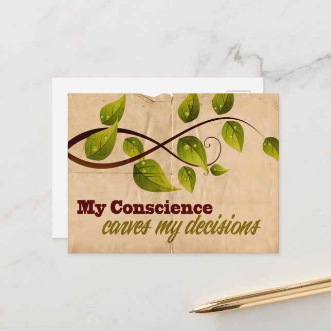 "My conscience" Motivation Affirmation Postcard (Front/Back In Situ)