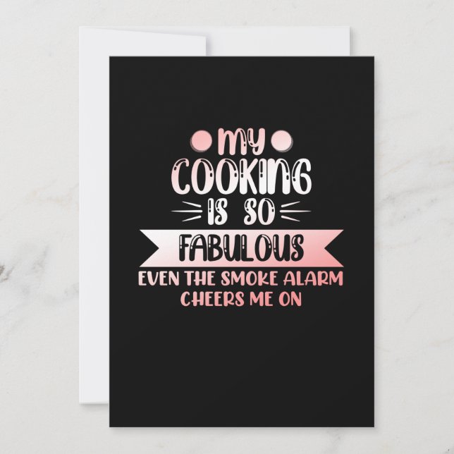 My Cooking Is Fabulous Cook Chef Kitchen Food Thank You Card (Front)