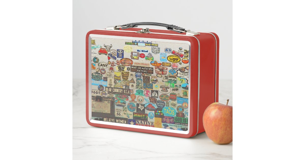 My Cool Decals Travel Stickers Metal Lunch Box Zazzle
