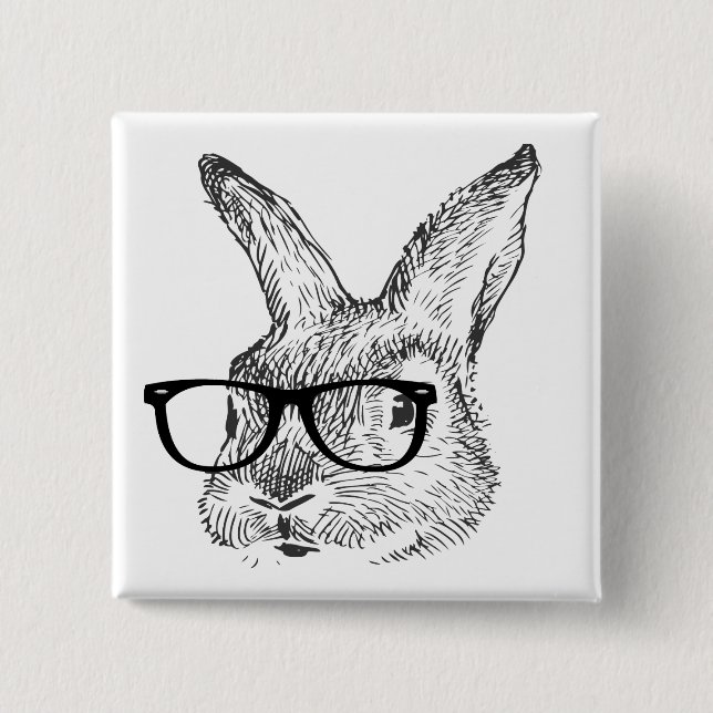 my cool rabbit with spectacles designed by Kanjiz Button (Front)