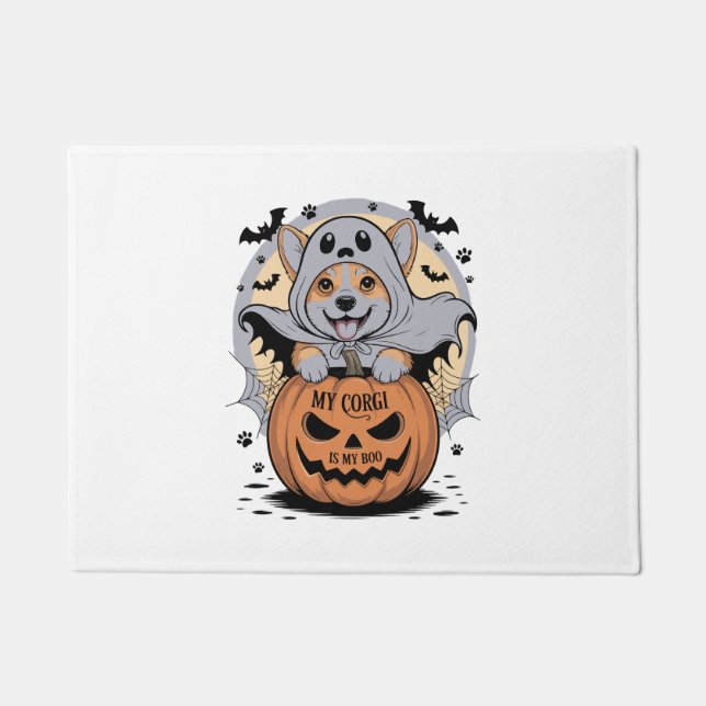 My Corgi is My Boo Halloween Doormat (Front)