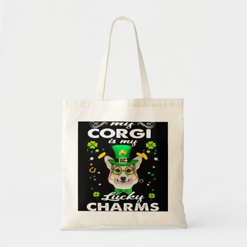 My Corgi Is My Lucky Charm Dog St Patricks Day Dog Tote Bag