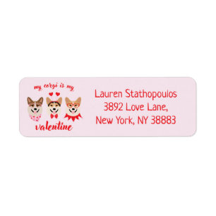 My Corgi Is My Valentine Label