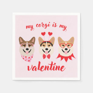 My Corgi Is My Valentine Napkins