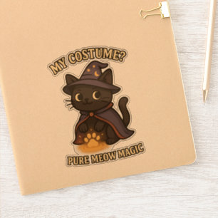My Costume Pure Meow Magic Witch Cat Halloween Sticker