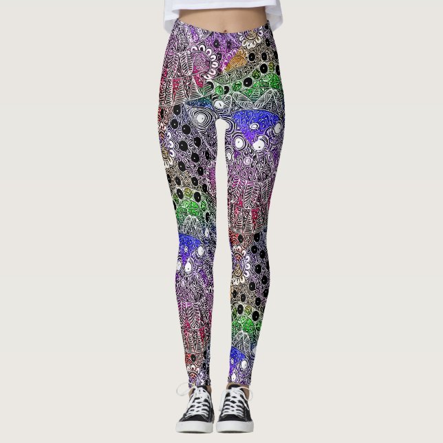 My Country, Utopia by Australian aboriginal artist Leggings (Front)