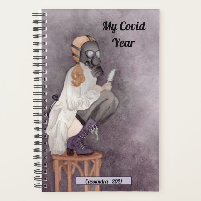 My Covid Year Personalized Text Female Gas Mask Planner (Front)