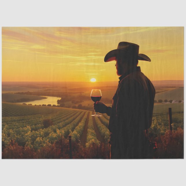My Cowboy At Sunset - Vineyard Edition Tissue Paper (Front)