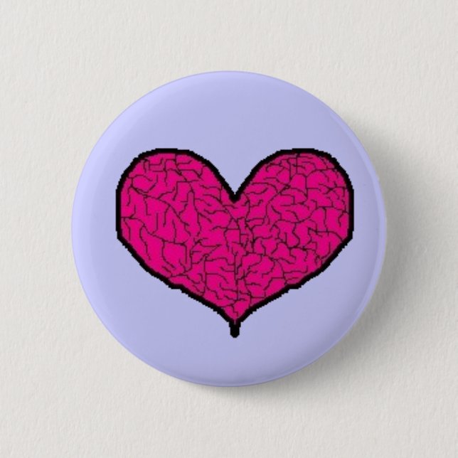 My cracked and broken heart button (Front)