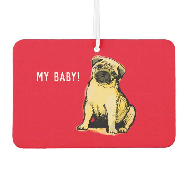 My cream colored pug baby  air freshener (Front)