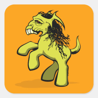 My Creepy Little Pony (Yellow) Square Sticker