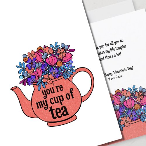 My Cup of Tea Illustrated Valentines Day Card