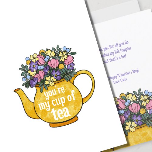 My Cup of Tea Illustrated Valentines Day Card