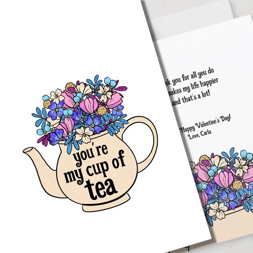 My Cup of Tea Illustrated Valentines Day Card