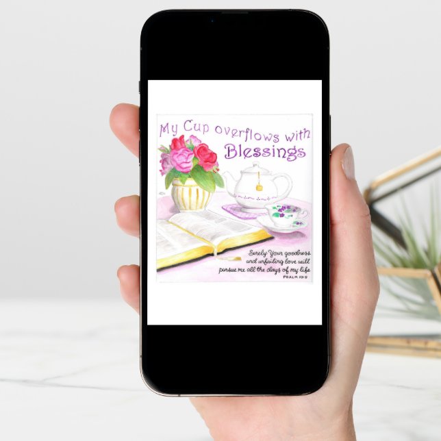 My Cup Overflows Birthday Card (Front Digital)