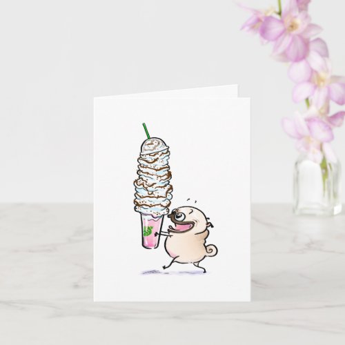 My Cup Runneth Over pug thank you card