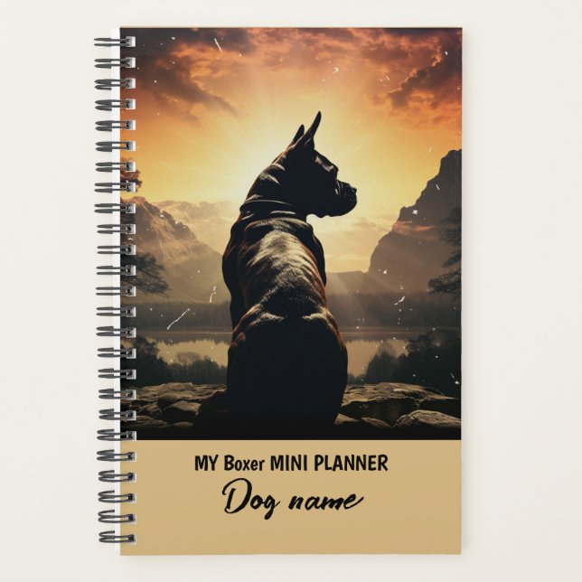 My Custom Dog Name Boxer Breed Portrait Planner (Front)