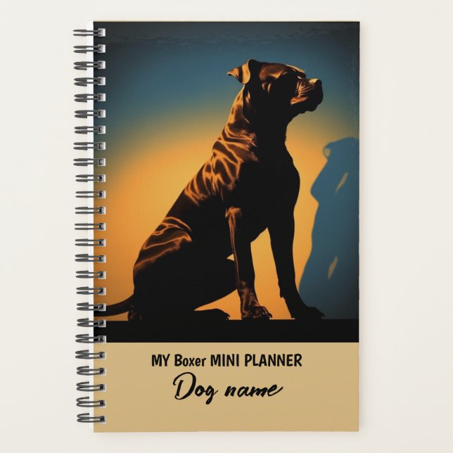 My Custom Dog Name Boxer Portrait Planner (Front)
