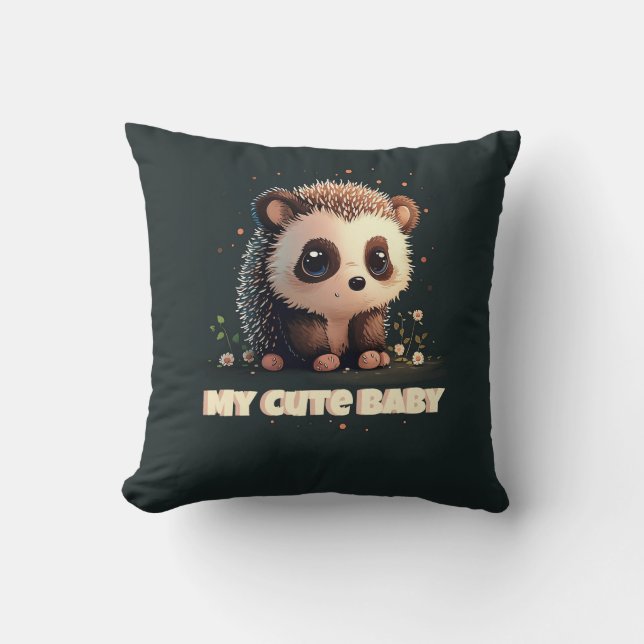 My Cute Baby Hedgehog Pillow - Adorable (Front)