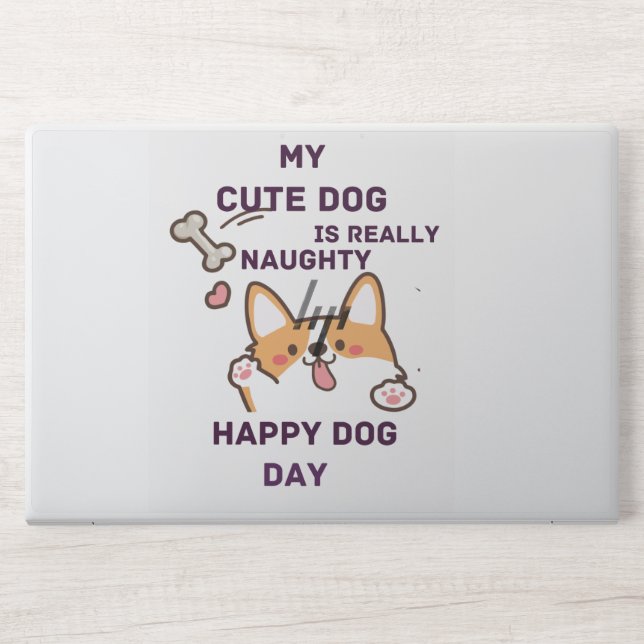 My Cute Dog is really naughty.. HP Laptop Skin (Front)