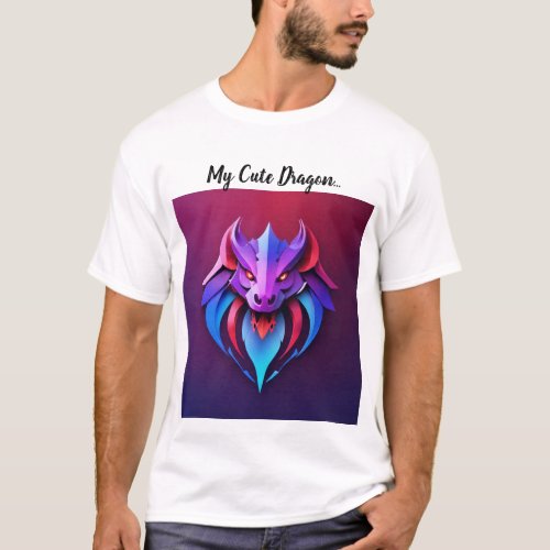 My Cute Dragon Purple Trendy  T_Shirt
