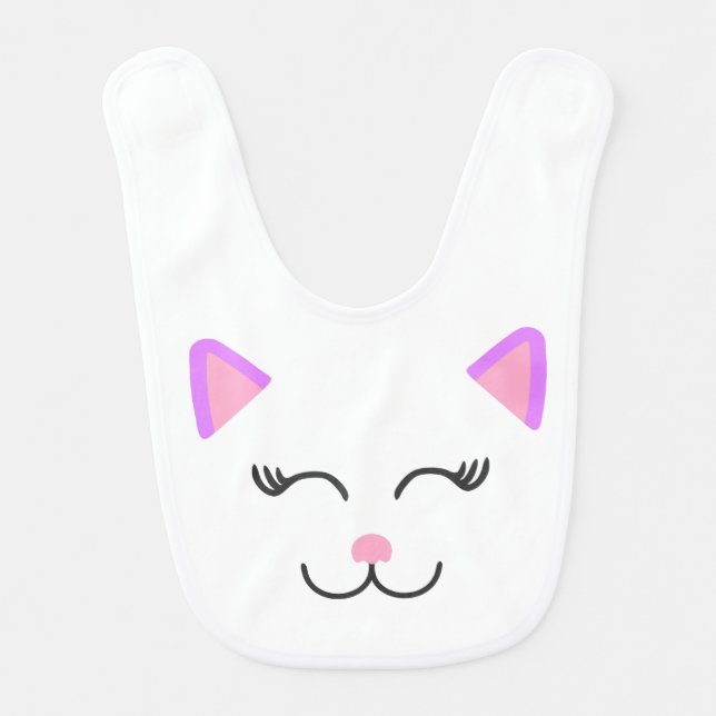 My Cute Pink Kitty Baby Bib (Front)