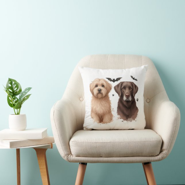 My Cute Pups Throw Pillow (Chair)