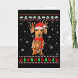 My Cute Ugly Christmas Pajama Shirt Dachshund Dog Card