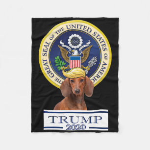 My Dachshund For Trump  Fleece Blanket