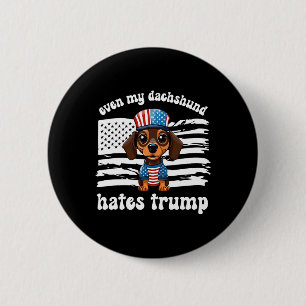 My Dachshund Hates Trump Dogs Kamala Harris Vote  Button