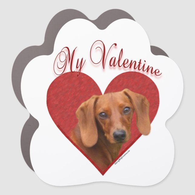 My Dachshund Valentine Car Magnet (Front)