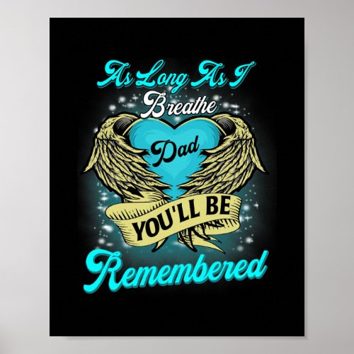My Dad in Heaven For Daughters Sons Loss Father Poster