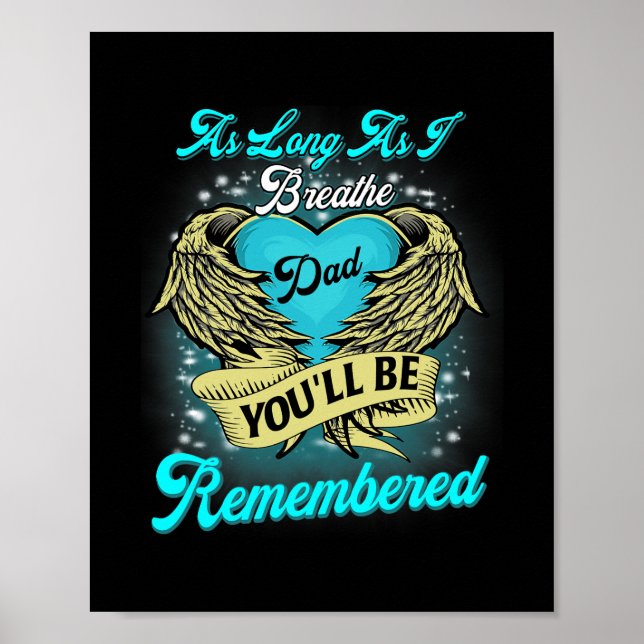 My Dad in Heaven For Daughters Sons Loss Father Poster (Front)
