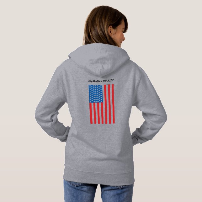 My Dad is a MARINE Personalized Hoodie (Back Full)
