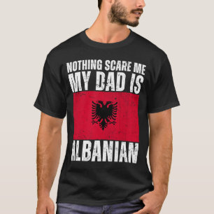 My Dad is Albanian Albania Pride Flag Heritage Roo T-Shirt