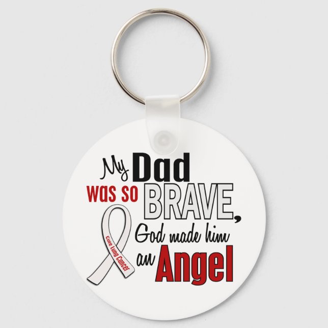 My Dad Is An Angel Lung Cancer Keychain (Front)