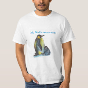 My dad is awesome penguins  White T-Shirt