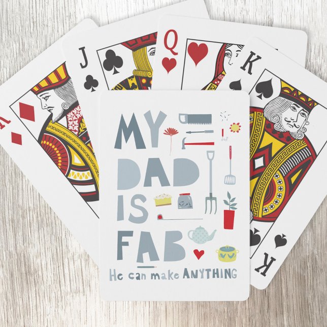 My Dad is Fab Poker Cards (My Dad is Fab fun typography playing cards)
