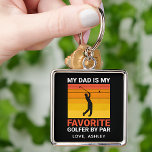 My Dad Is My Favorite Golfer By Par Custom Name Keychain<br><div class="desc">Customize the text, and easily create your personalized keychain. Click EDIT DESIGN, then click EDIT BACKGROUND to change the background color. You can TRANSFER this DESIGN to other Zazzle products and adjust it to fit most Zazzle items. Standard Studio designs are made in high-resolution graphics for a professional print. Thank...</div>