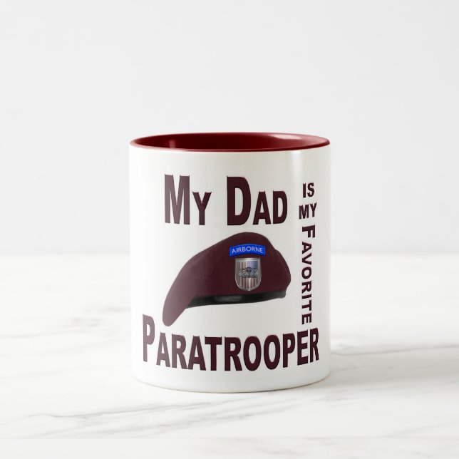 My Dad is my Favorite Paratrooper Two-Tone Coffee Mug (Center)