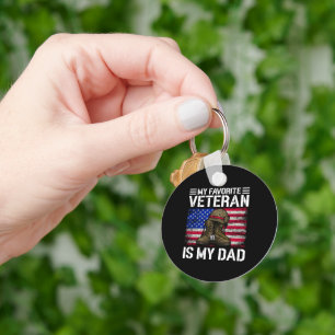 My Dad Is My Favorite Veteran Military Father Gift Keychain