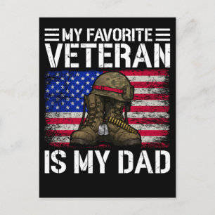 My Dad Is My Favorite Veteran Military Father Gift Postcard