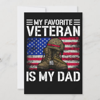 My Dad Is My Favorite Veteran Military Father Gift Thank You Card